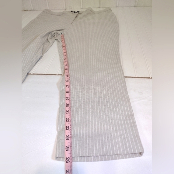 Amanda + Chelsea women's striped cream stretchy pants size (22)W - Picture 9 of 14